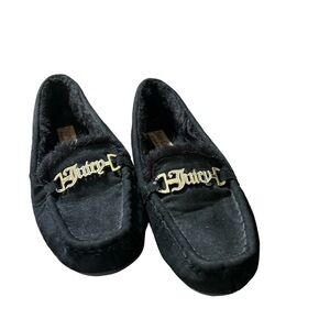 Juicy couture, soft suede size 7 black with gold trim